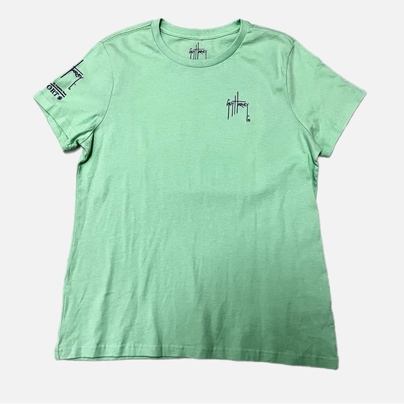 Guy Harvey’s Resort Women’s Aqua Green Parrot T Shirt Size XL - Picture 2 of 6